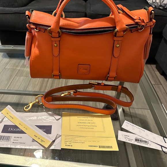 Dooney & Bourke Large Florentine Satchel Salmon - Picture 1 of 10